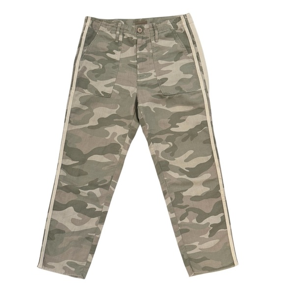 Mother Denim The Shaker Chop Crop Fray Desert Print Camo Cropped Pants, Size 27 - Picture 6 of 15